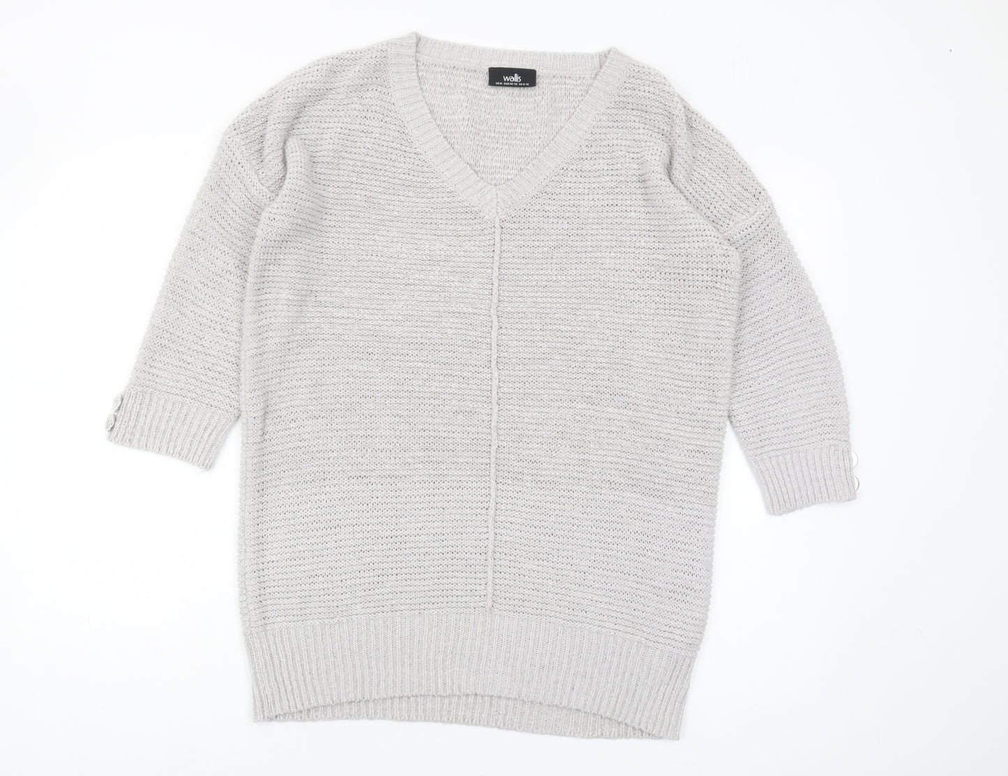 Wallis Women's Ivory V-Neck Knit Jumper, Size M