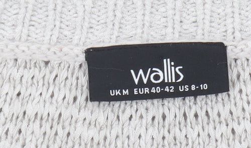 Wallis Women's Ivory V-Neck Knit Jumper, Size M