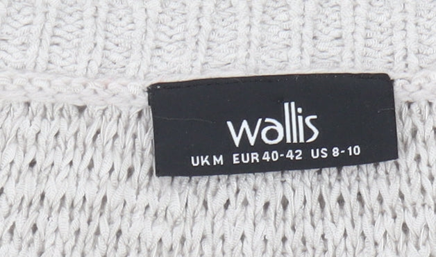 Wallis Women's Ivory V-Neck Knit Jumper, Size M