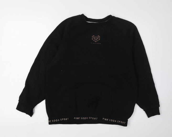 Pink Soda Women's Black Raglan Sweatshirt Size 6