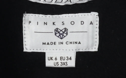 Pink Soda Women's Black Raglan Sweatshirt Size 6