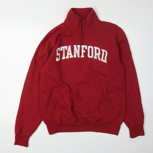 Champion Red Pullover Sweatshirt M - Unisex College Style