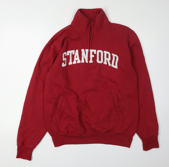 Champion Red Pullover Sweatshirt M - Unisex College Style