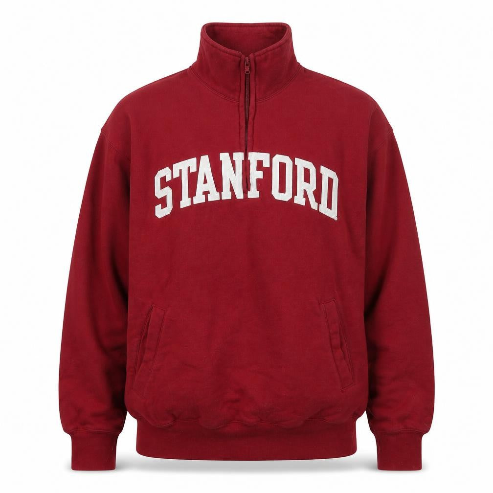 Front view of Champion Red Pullover Sweatshirt M - unisex college style