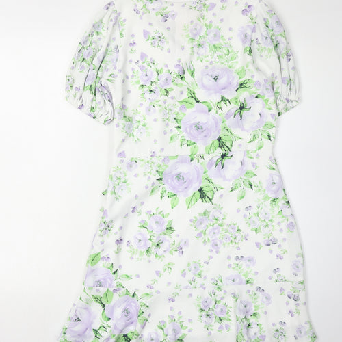 Lipsy Girls Floral Wrap Dress, White Multi, 14 Years