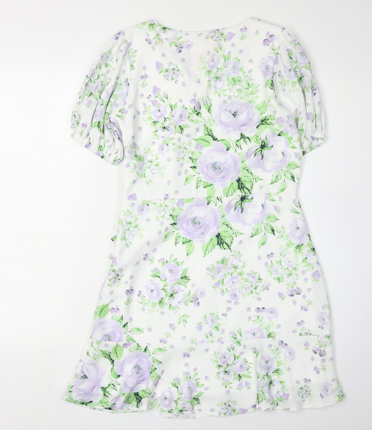 Lipsy Girls Floral Wrap Dress, White Multi, 14 Years