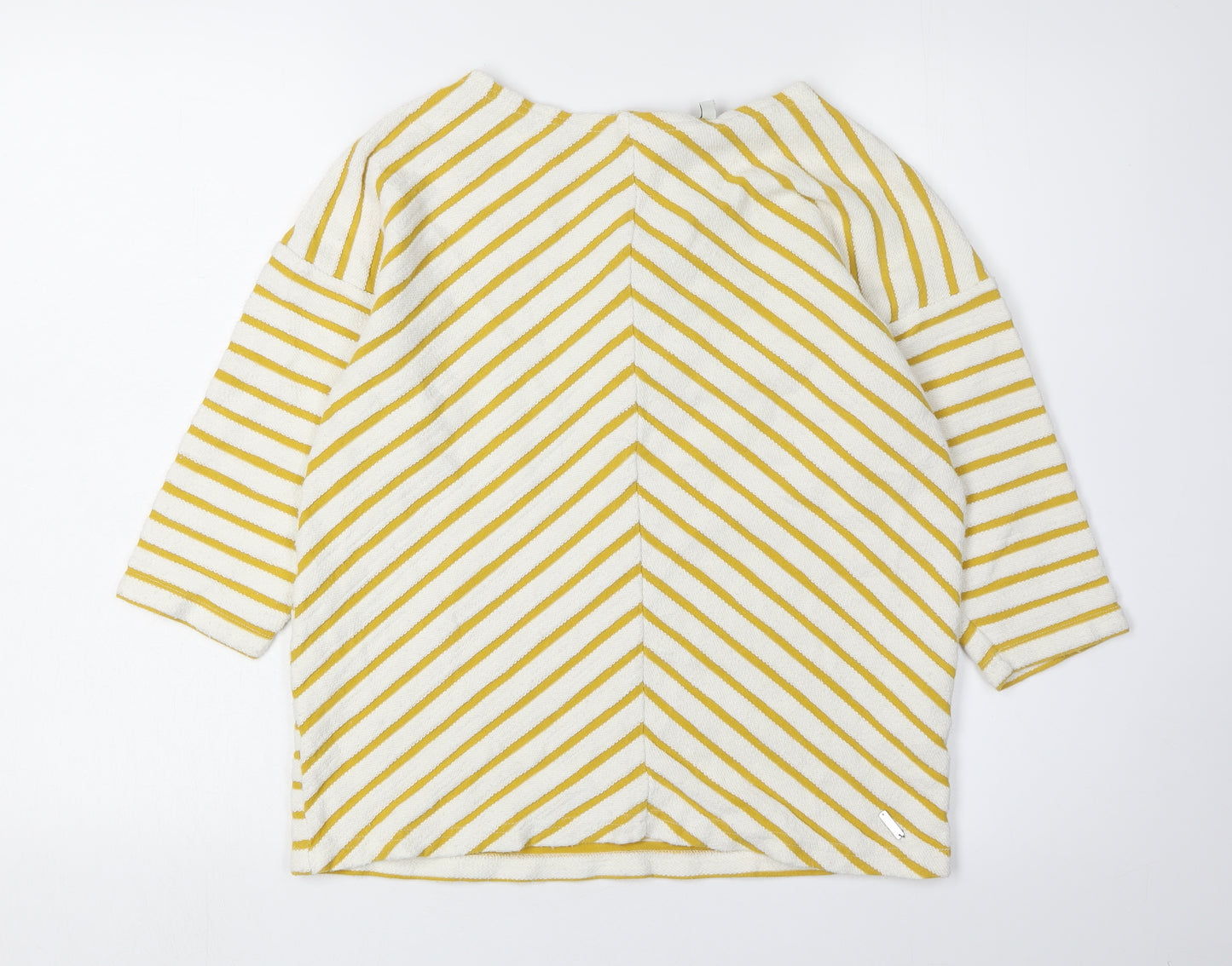Joules Women's Yellow Striped T-Shirt, Size 8, Casual