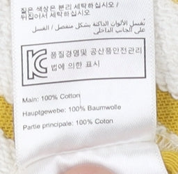 Joules Women's Yellow Striped T-Shirt, Size 8, Casual