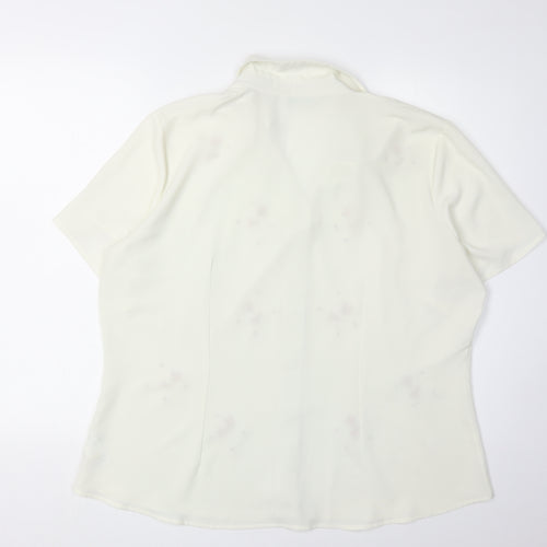 Marks and Spencer Women's White Button-Up Shirt, Size 20