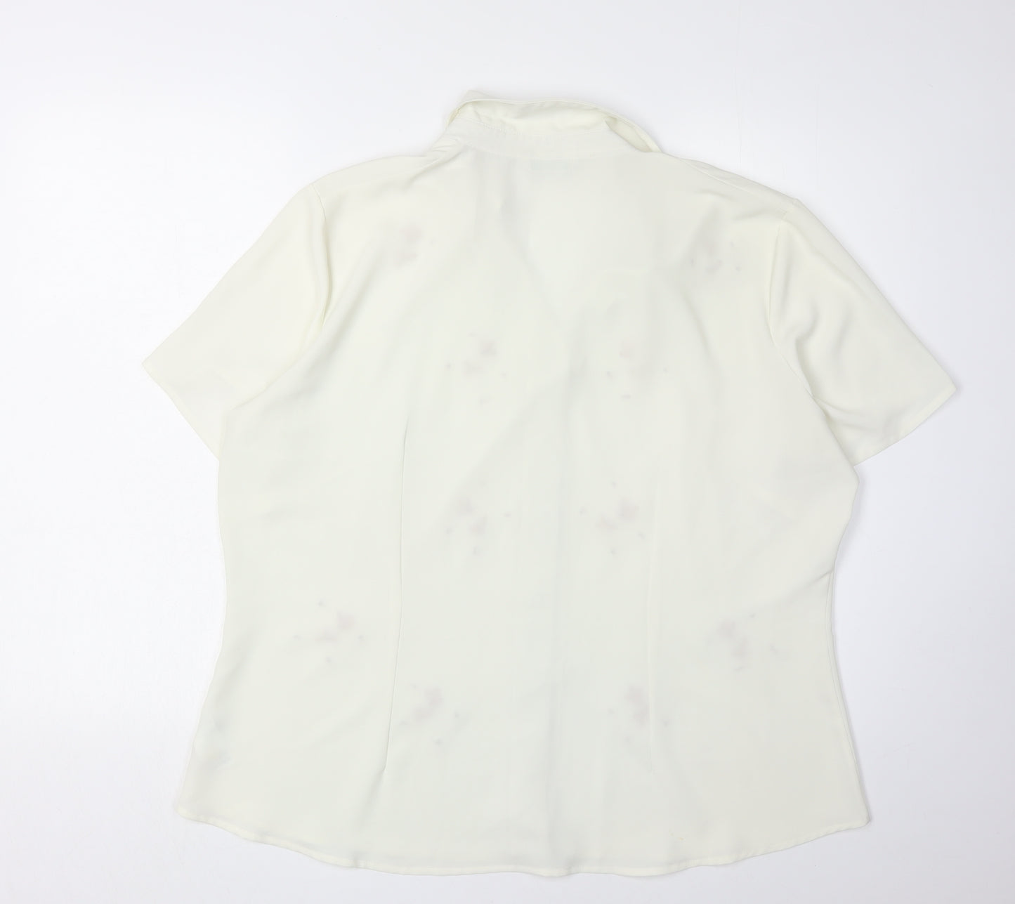 Marks and Spencer Women's White Button-Up Shirt, Size 20