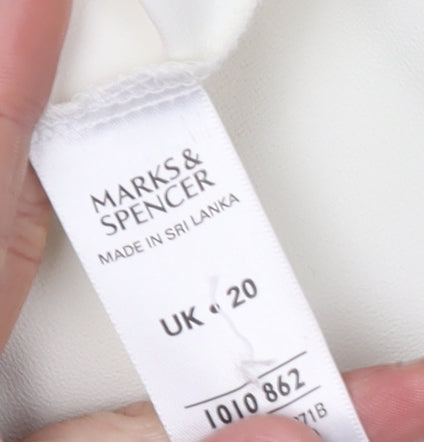 Marks and Spencer Women's White Button-Up Shirt, Size 20
