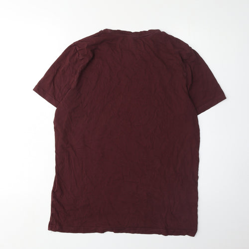 Jack & Jones Mens Red Graphic T-Shirt, Size L, Crew Neck