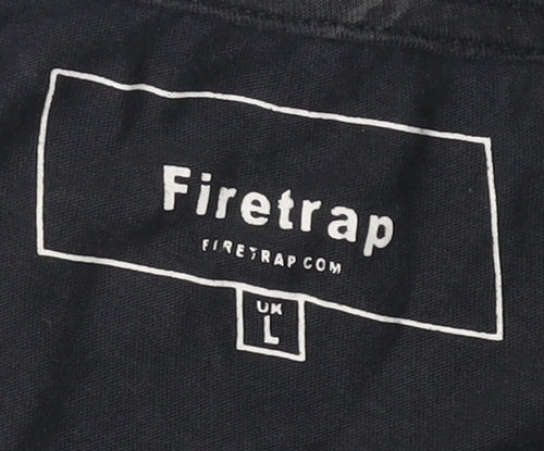 Firetrap Men's Black Skull Print T-Shirt L