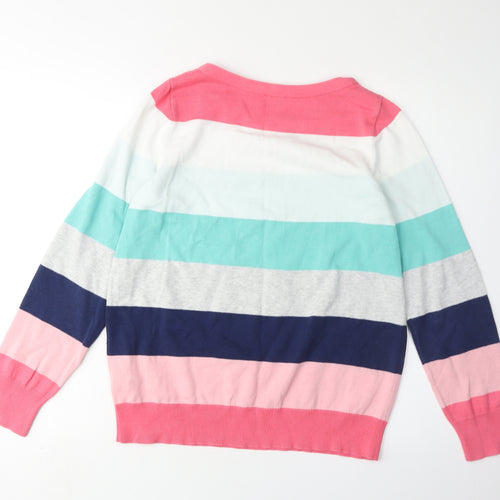 GAP Women's Multicoloured Striped Pullover Jumper M