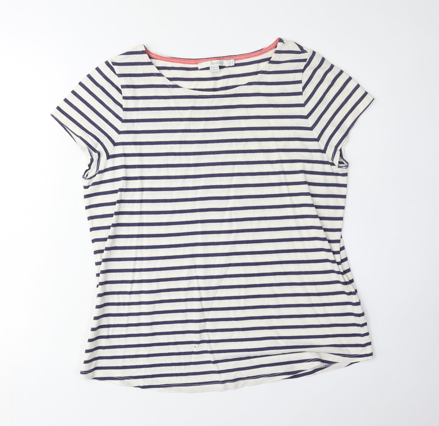 Boden Women's Blue Striped T-Shirt Size 10