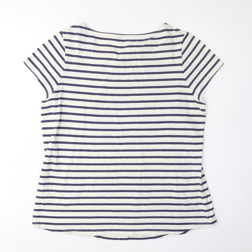 Boden Women's Blue Striped T-Shirt Size 10