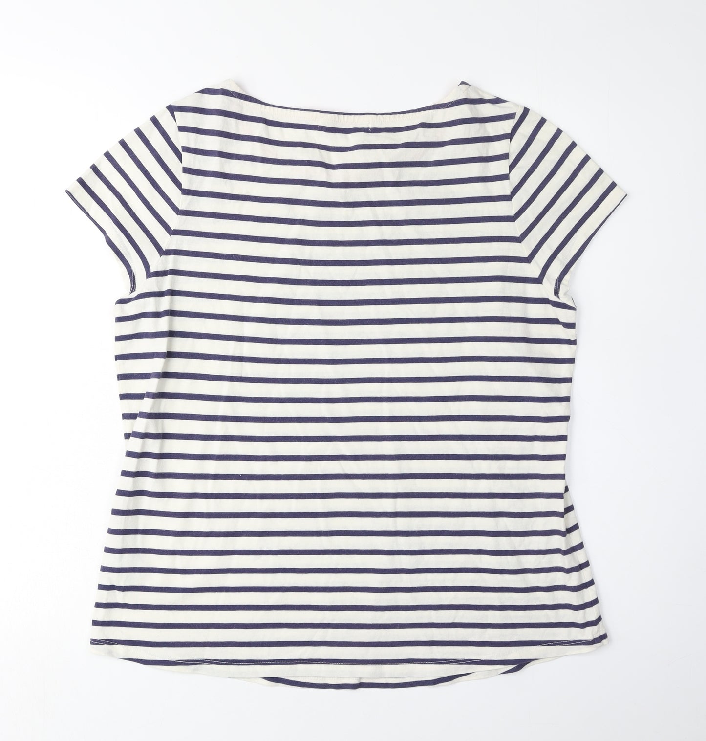 Boden Women's Blue Striped T-Shirt Size 10