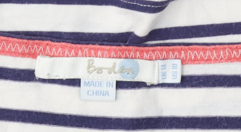 Boden Women's Blue Striped T-Shirt Size 10