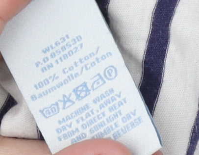 Boden Women's Blue Striped T-Shirt Size 10