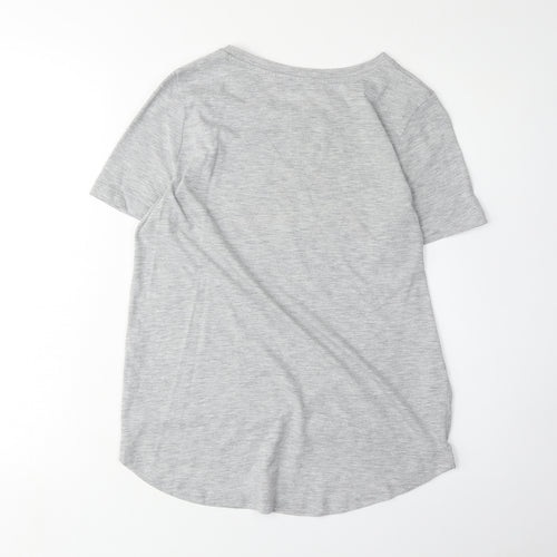 Oasis Women's Grey Flamingo Embroidered T-Shirt, S