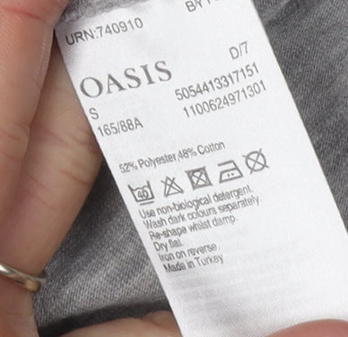 Oasis Women's Grey Flamingo Embroidered T-Shirt, S