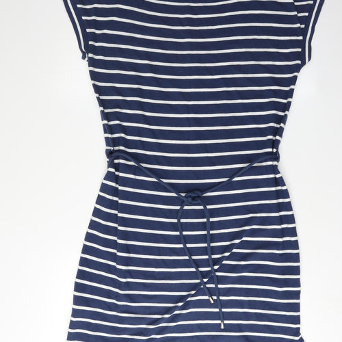Hobbs Women's Blue Striped T-Shirt Dress Size 12