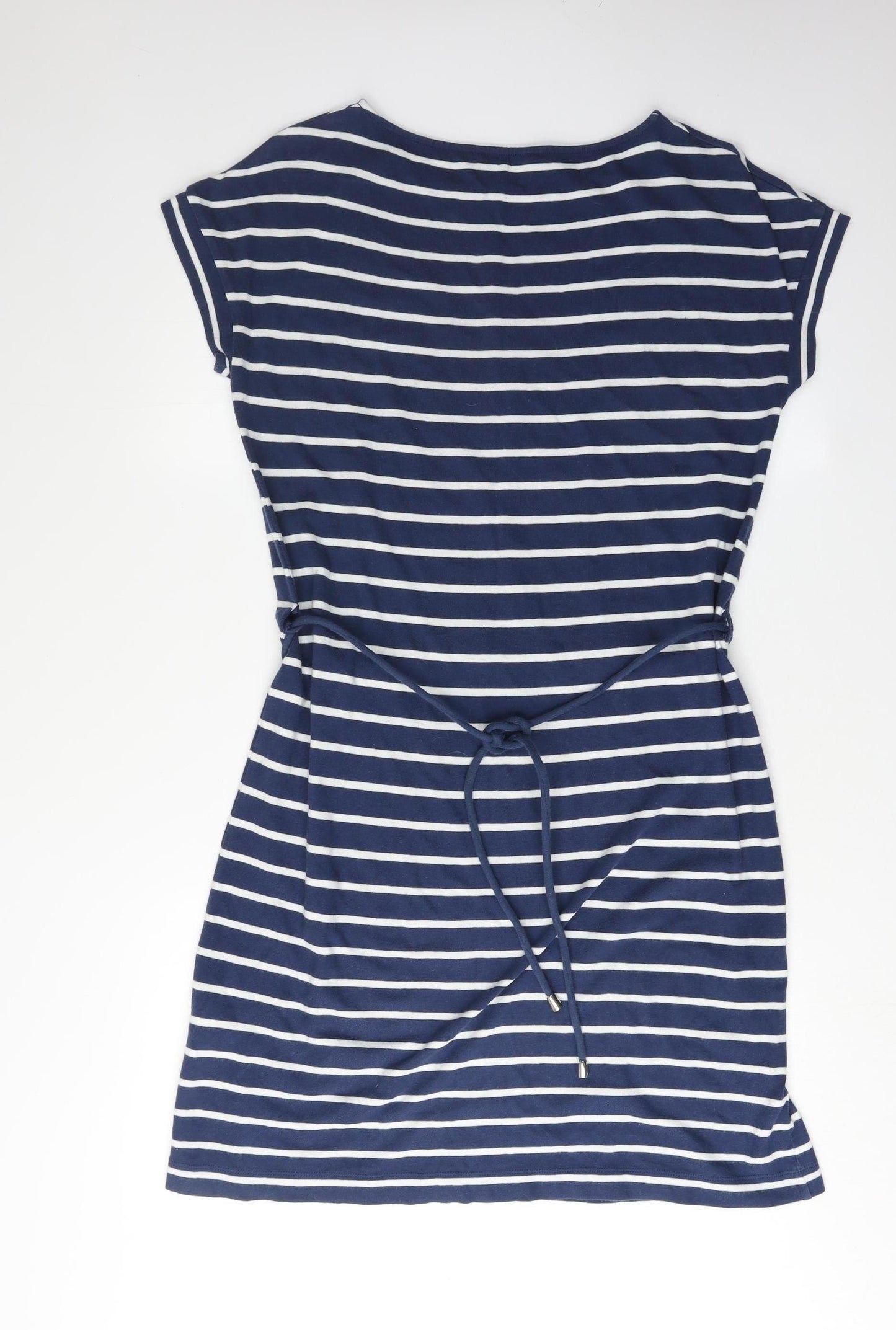 Hobbs Women's Blue Striped T-Shirt Dress Size 12
