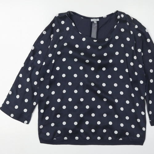 Jigsaw Women's Black Polka Dot Silk Blouse M