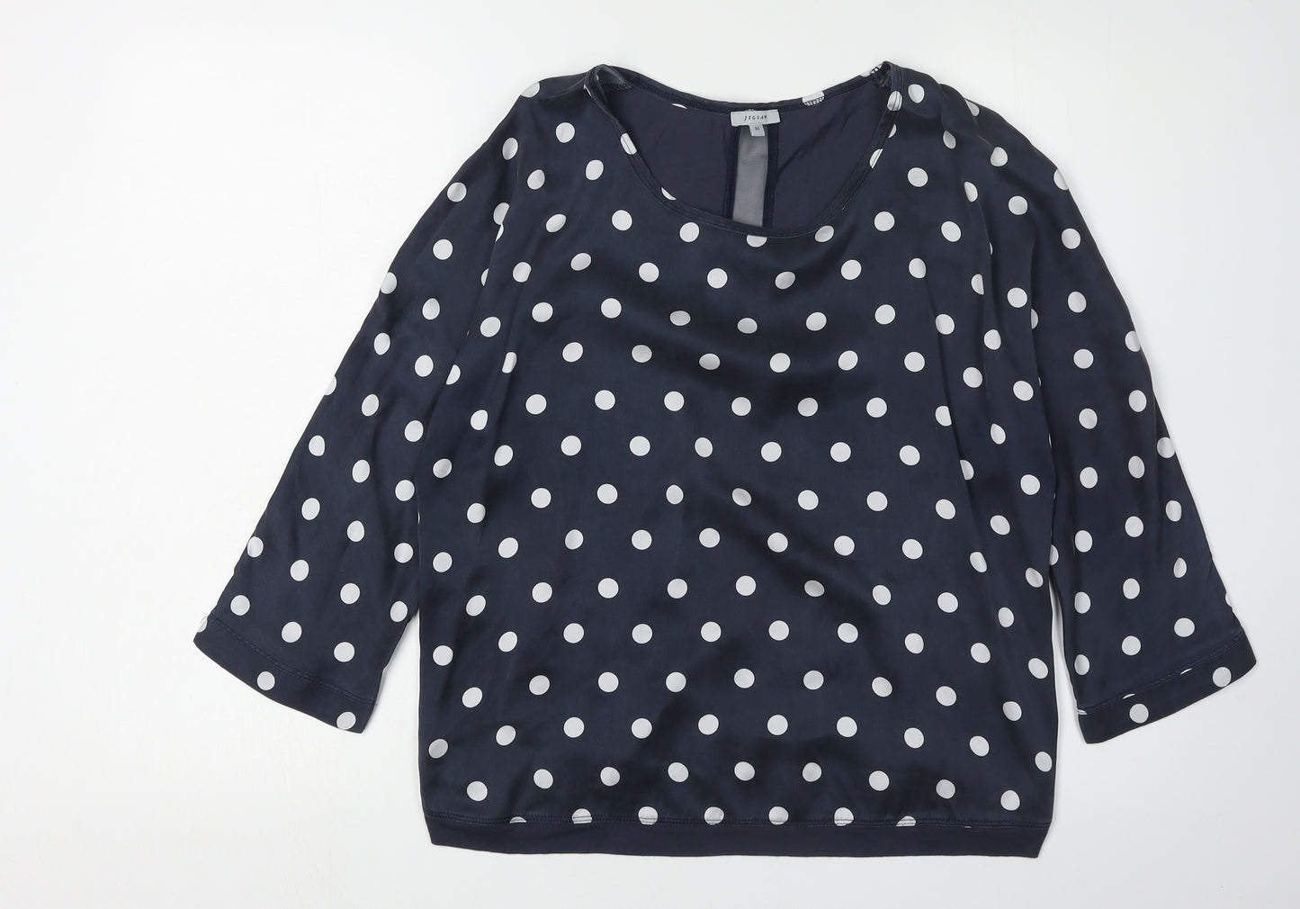 Jigsaw Women's Black Polka Dot Silk Blouse M