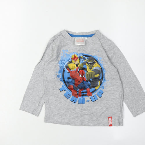Spider-Man Boys Long Sleeve Grey T-Shirt 3 Years