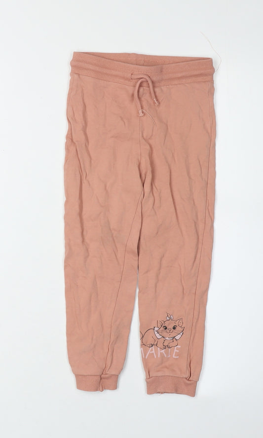 Disney Girls Pink Jogger Trousers, Size 3-4 Years, Cotton