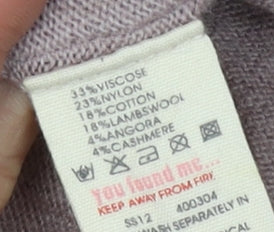 White Stuff Women's Pink Long Sleeve Cardigan Size 14