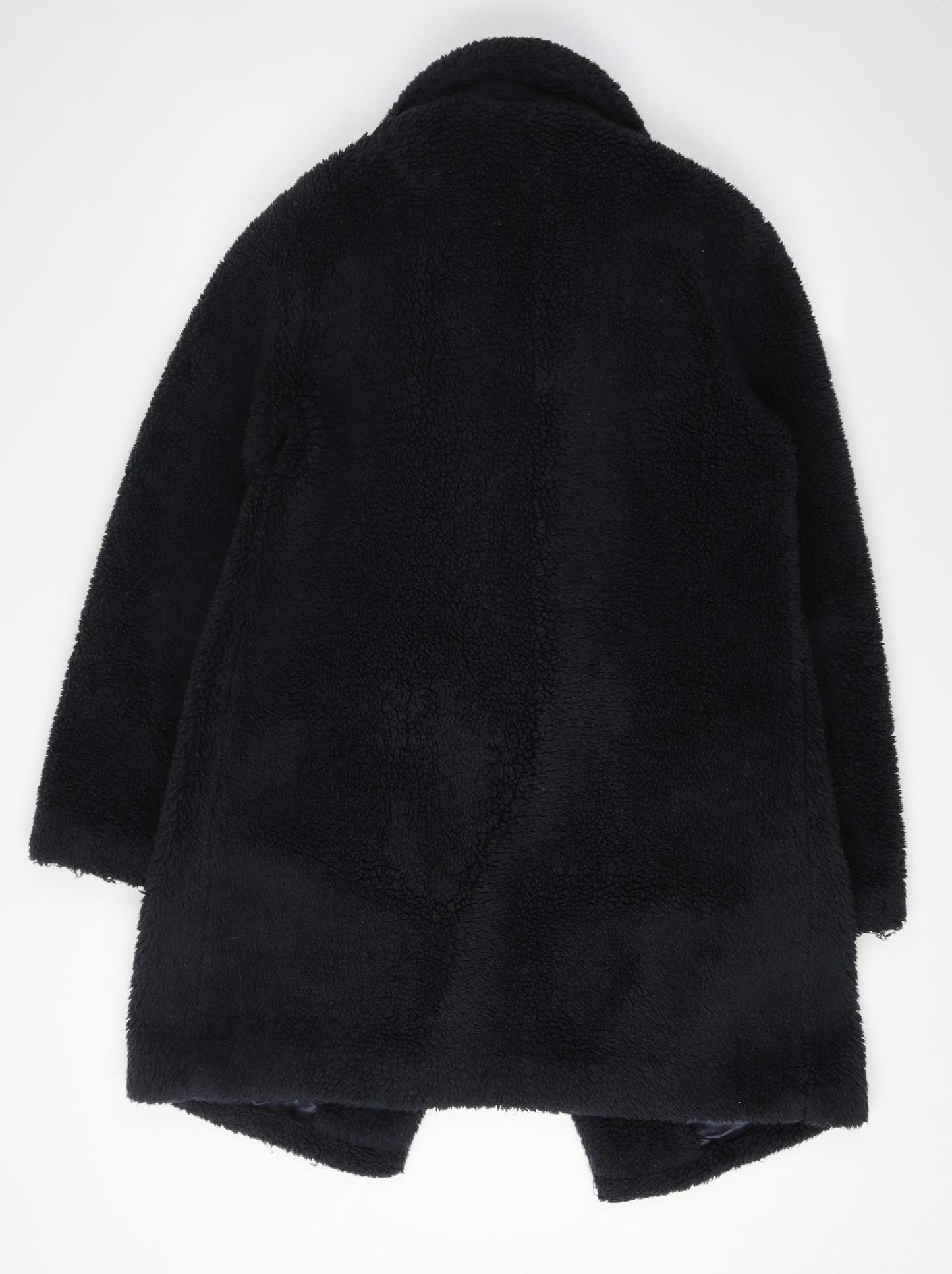 Dorothy Perkins Women's Black Fur Coat UK 10