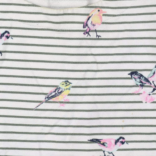 Cotton Traders Women's White Bird Print T-Shirt, Size 14