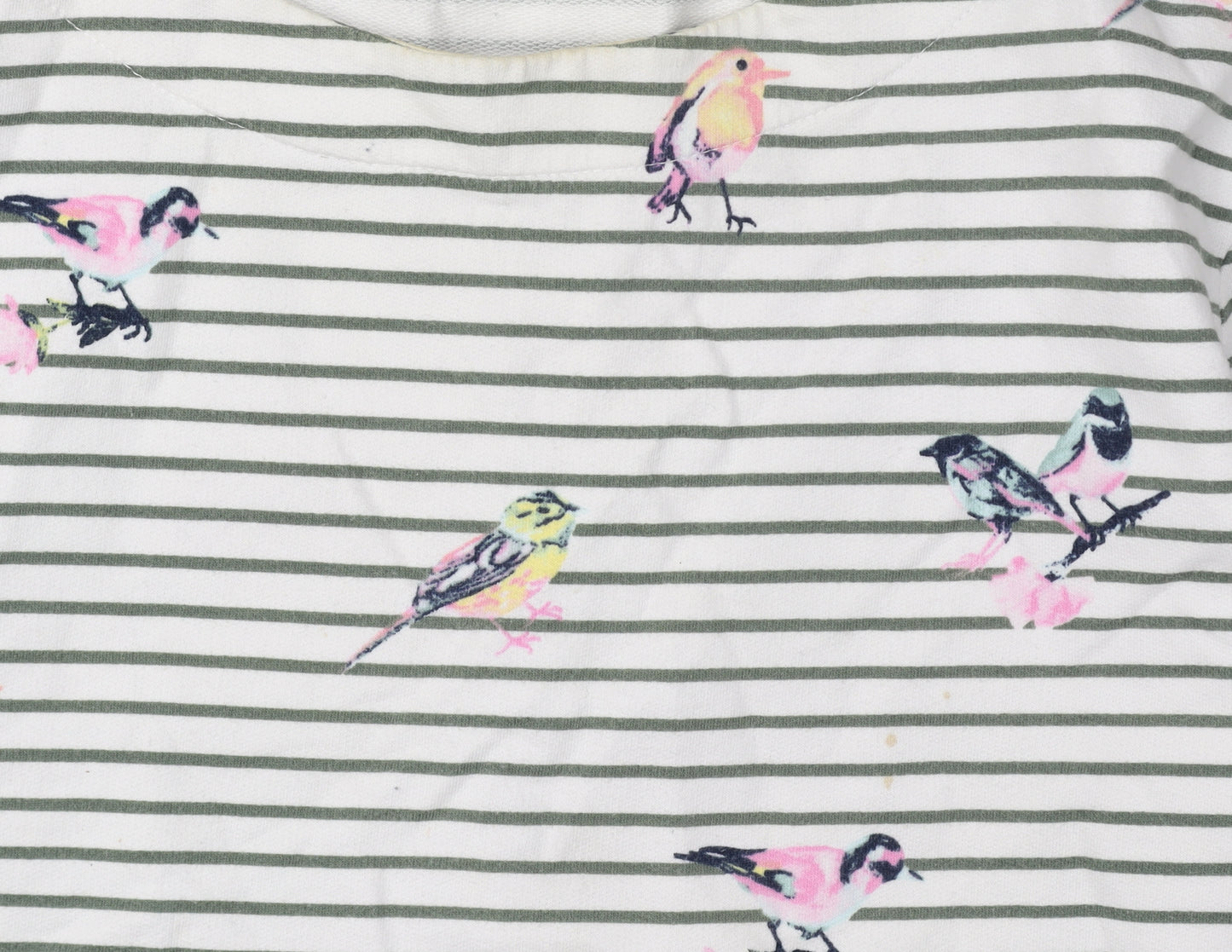 Cotton Traders Women's White Bird Print T-Shirt, Size 14