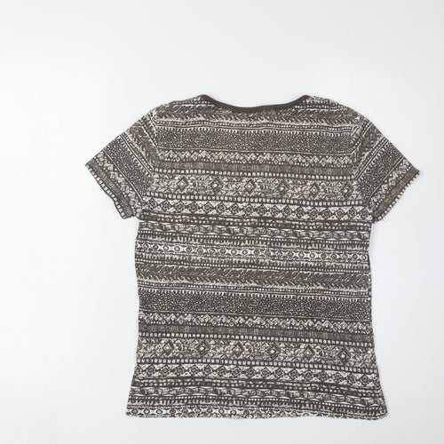 Maine New England Women's Brown Geometric T-Shirt Size 10