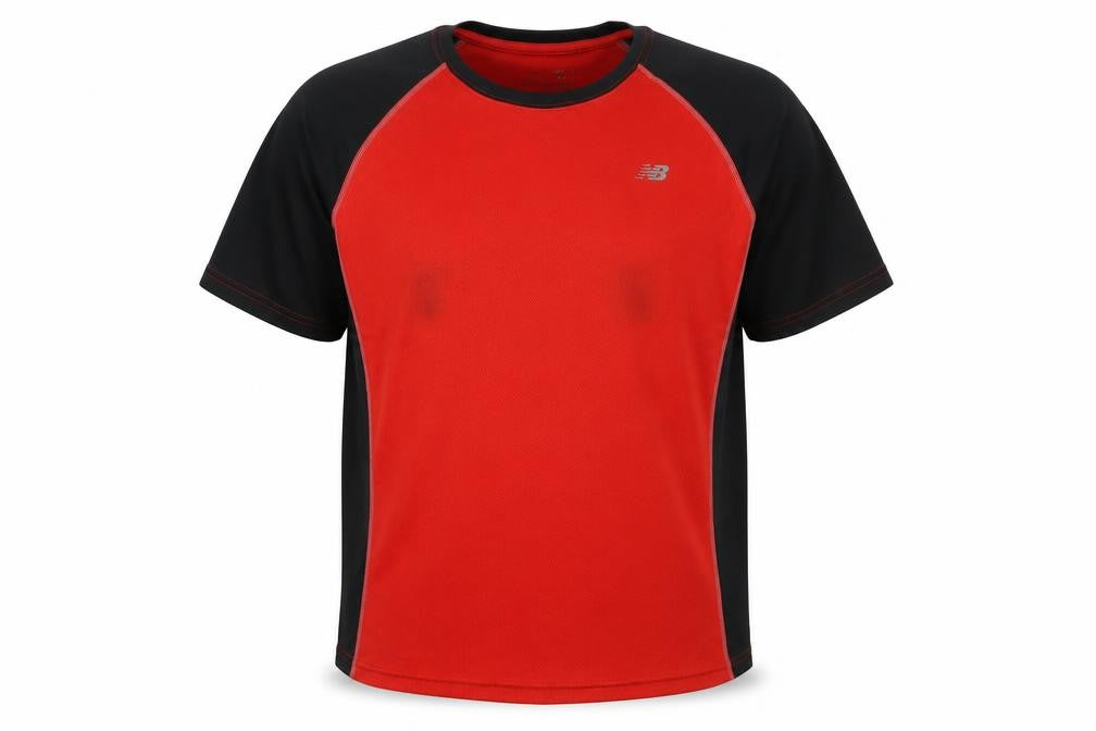 Front view of New Balance Men's Red Athletic T-Shirt M