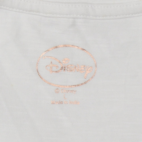 Disney Women's White Princess T-Shirt L Casual