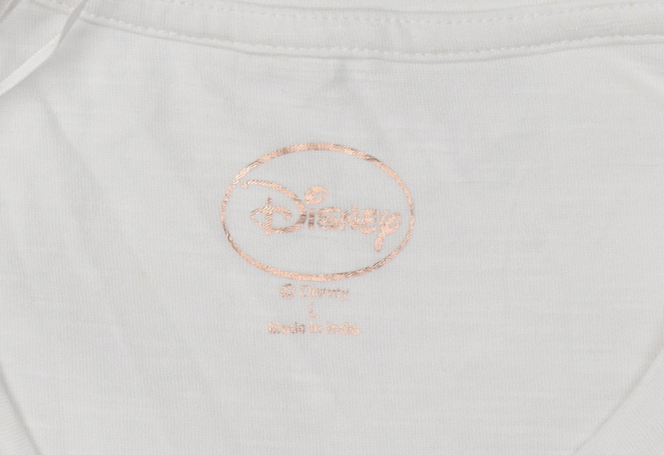 Disney Women's White Princess T-Shirt L Casual