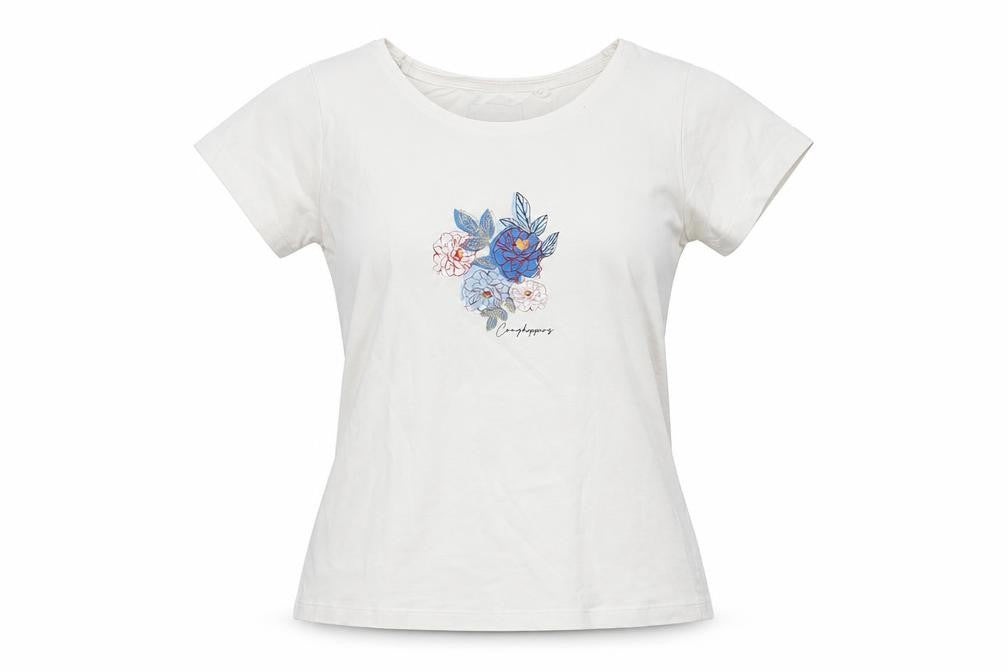 Craghoppers Girls White Floral Embroidered T-Shirt XS