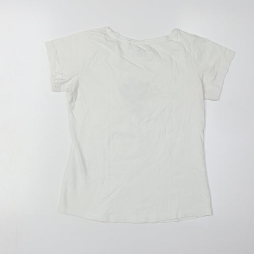 Craghoppers Girls White Floral Embroidered T-Shirt XS