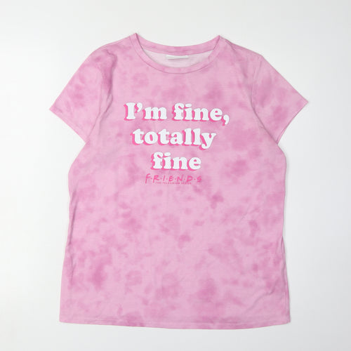 Friends Women's Pink T-Shirt Size 12 Casual Crew Neck