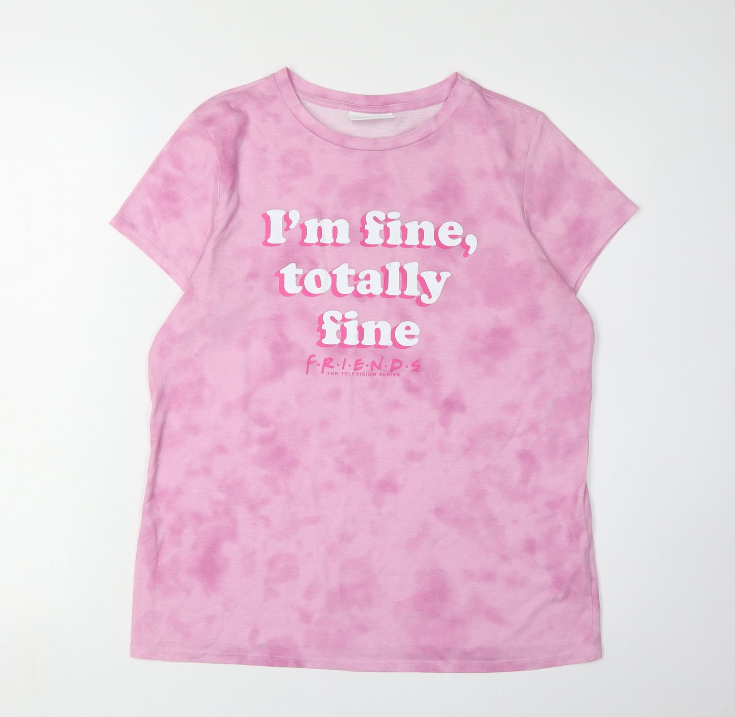 Friends Women's Pink T-Shirt Size 12 Casual Crew Neck