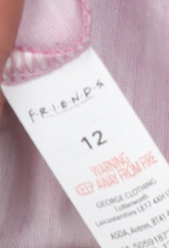 Friends Women's Pink T-Shirt Size 12 Casual Crew Neck