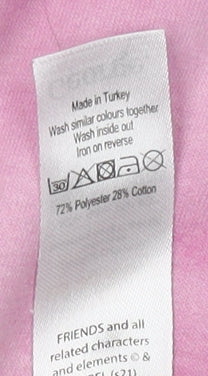 Friends Women's Pink T-Shirt Size 12 Casual Crew Neck