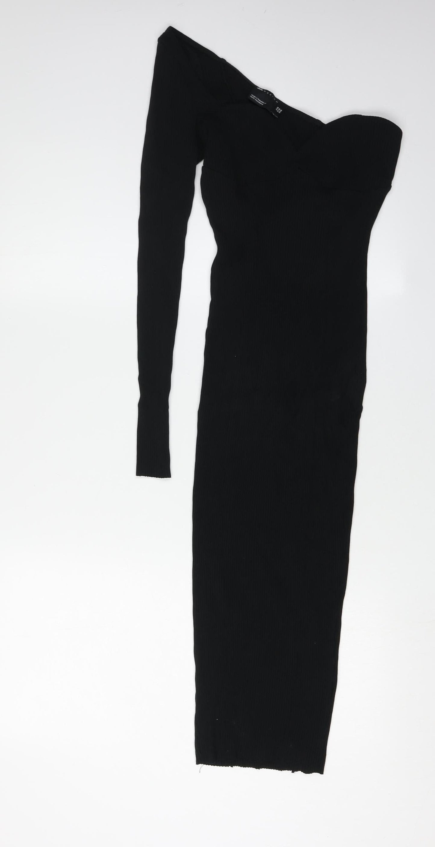 ASOS Design Women's Black One Shoulder Midi Dress