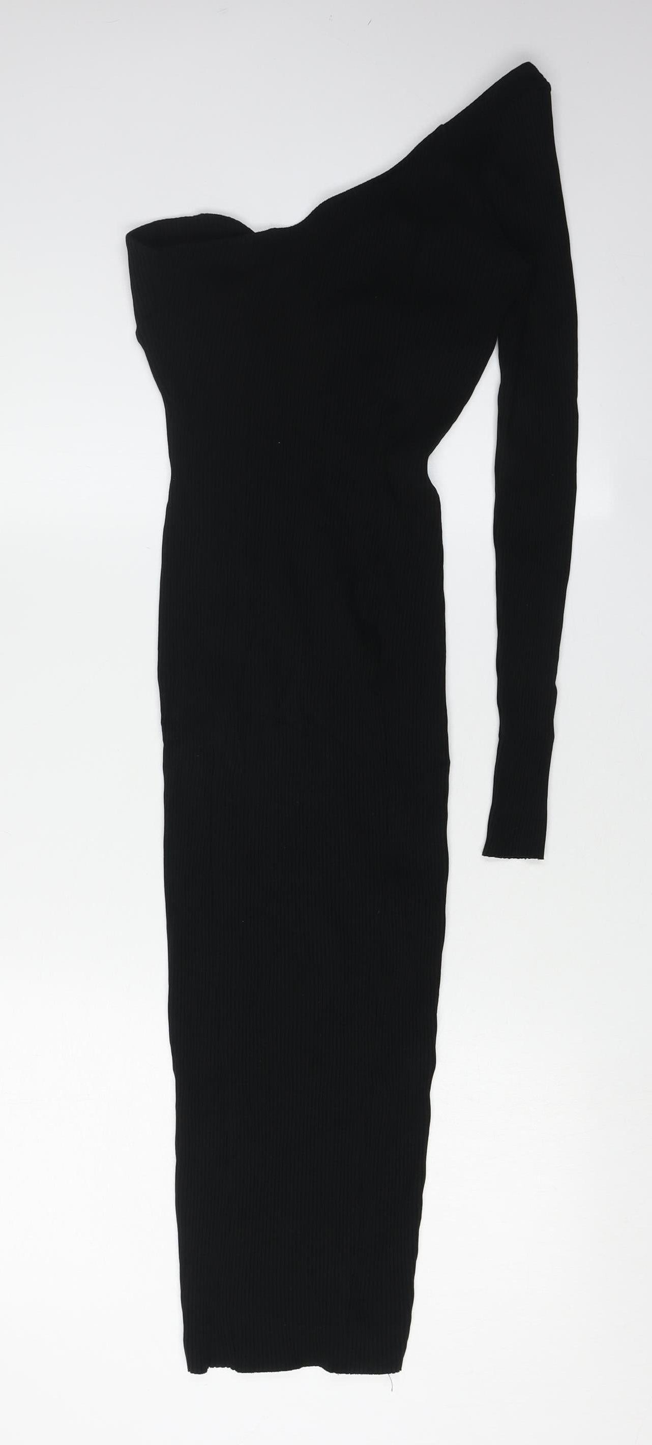 ASOS Design Women's Black One Shoulder Midi Dress