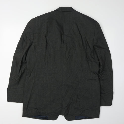 Jaeger Men's Grey Wool Blazer 52R - Formal Elegance