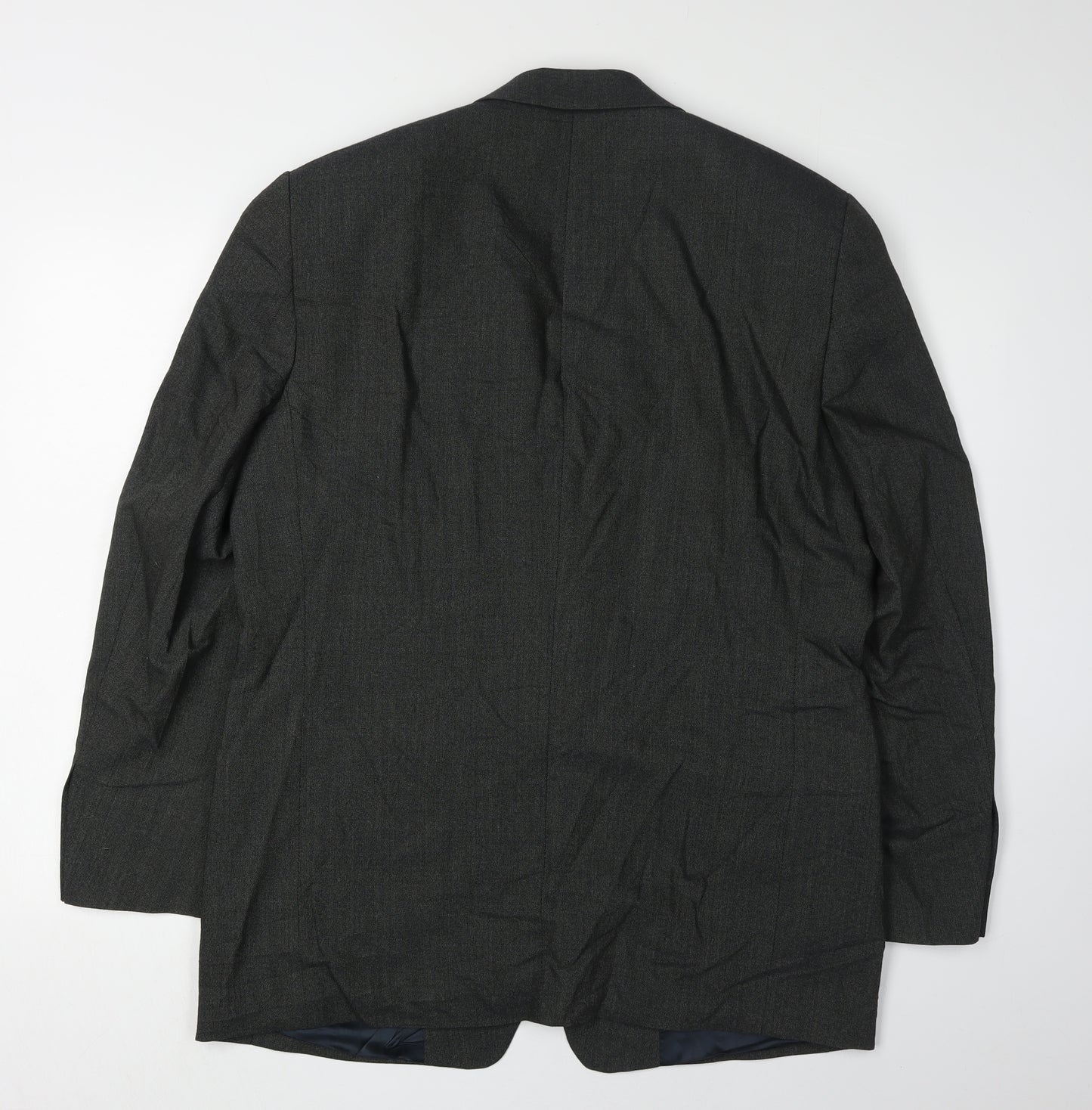 Jaeger Men's Grey Wool Blazer 52R - Formal Elegance