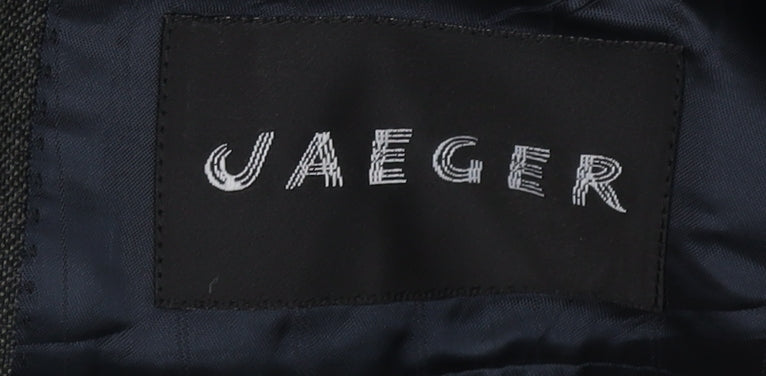 Jaeger Men's Grey Wool Blazer 52R - Formal Elegance